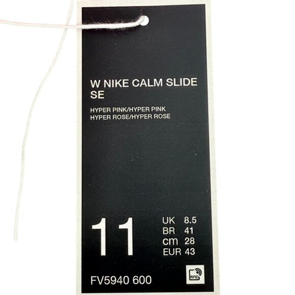 Nike Women's Calm Slide SE Hyper Pink Logo Slip-on Sandals Size 11 NWOB - Picture 11 of 12